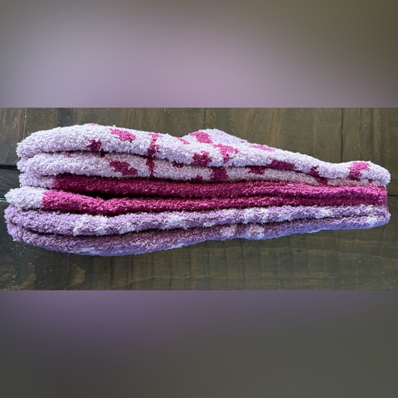 Summer & Rose Pink and Red Fuzzy Socks Trio - Picture 3 of 4